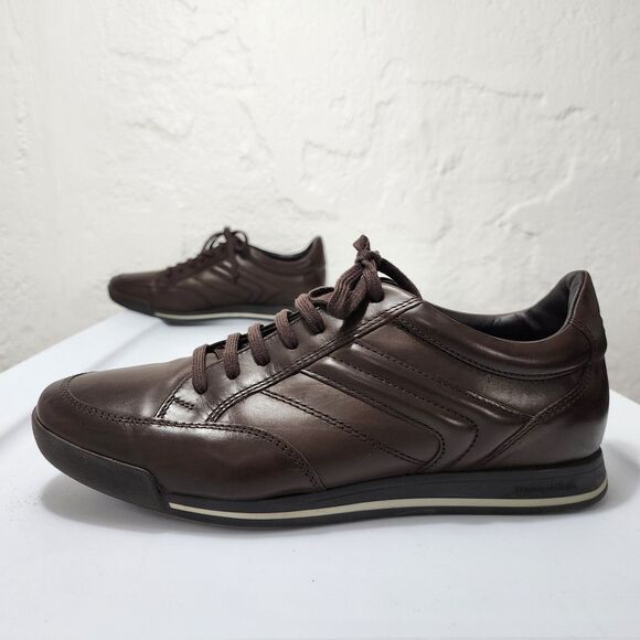 Ermenegildo Zegna Brown Nappa Leather Low Top Trainers Sneakers Mens 9.5 Italy main image 16
